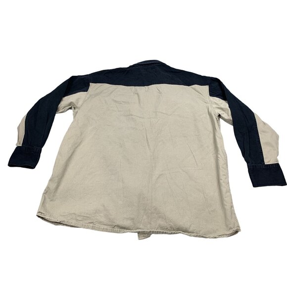 Outlaw Western Wear Men's XXL Two-Tone Beige & Black Button-Down Shirt - Picture 2 of 13